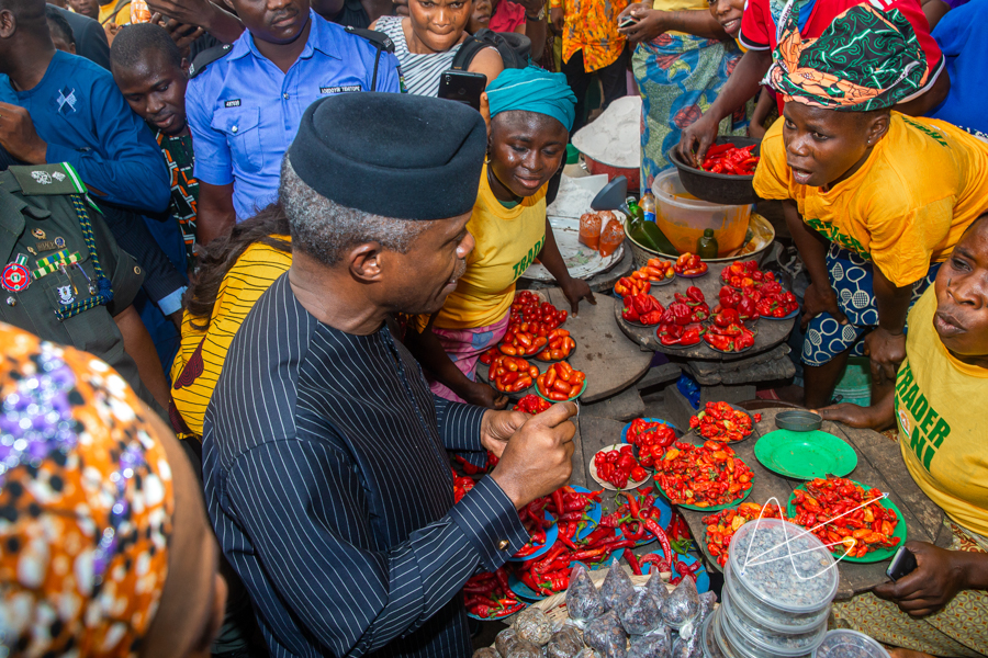 215th November 2018 - VP takes TraderMoni to Bodija and Oje Markets in Ibadan